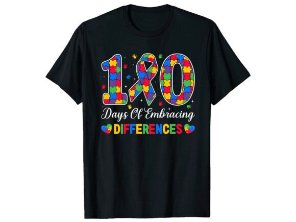 100 Days Differences Autism T-Shirt Graphics