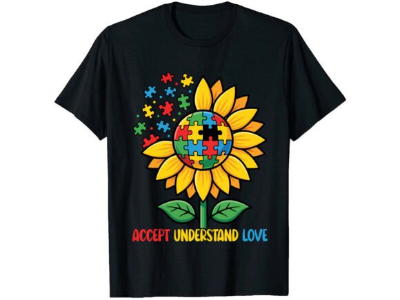 Accept Understand Love Autism T-Shirt Graphics