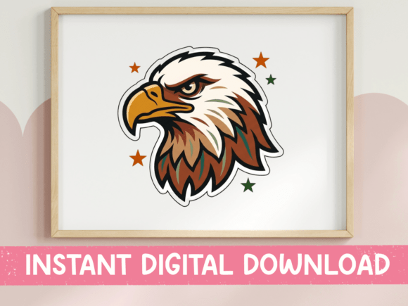 Bald Eagle Head Mascot Patriotic Graphics
