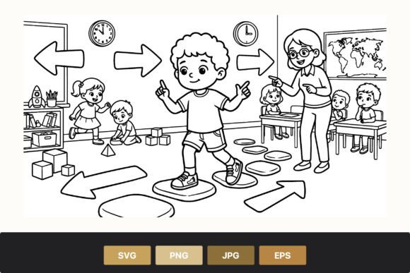 Children Playing Classroom Game Fun Graphics