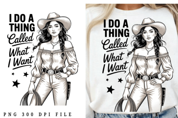 Cowgirl Western Vintage PNG Design