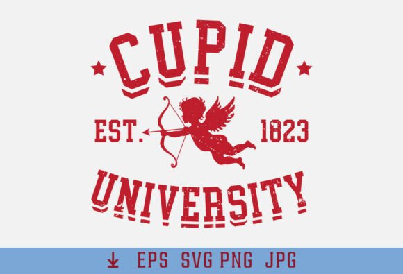Cupid University Varsity Valentine Desig Graphics