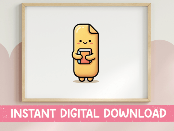Cute Note Page Character Holding Book Graphics for T-Shirt Designs