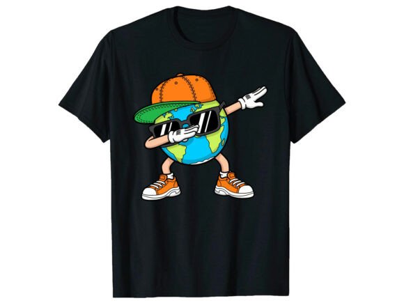 Dabbing Cartoon Earth Day T-Shirt Graphics