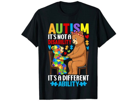 Different Ability Bear Autism T-Shirt Graphics