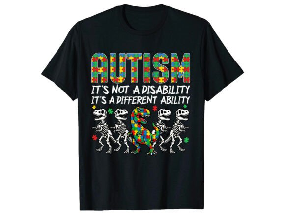 Different Ability Dinosaur Autism Shirt Graphics