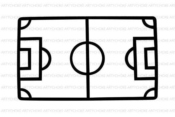 Football Field Doodle Clipart: Graphics & Icons for Local Business