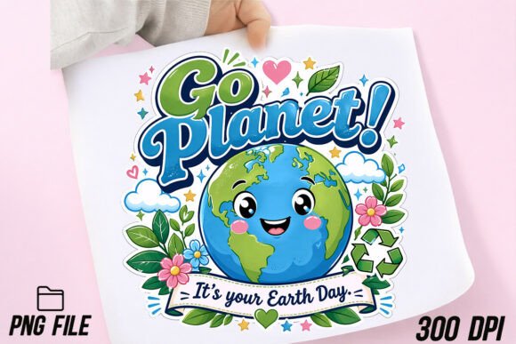 Go Planet It’s Your Earth Day PNG: Graphics for T-Shirt Designs