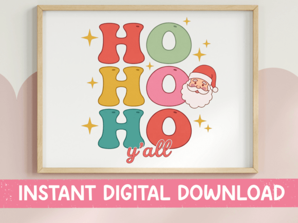 Ho Ho Ho Yall Retro Santa Graphics