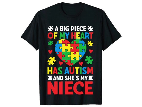 Proud Autism Niece Love T-Shirt Graphics