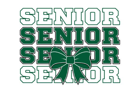 Senior Green Bow Graduation Design Graphics