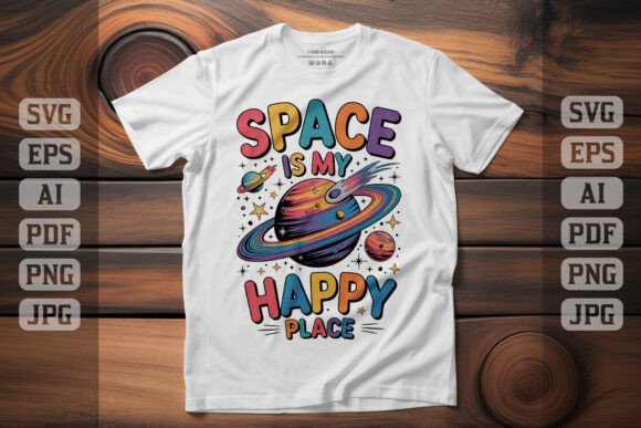 Space is My Happy Place Galaxy Art Graphics