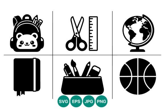Vector Illustration Backpack Scissors: Graphics for Editorial Use